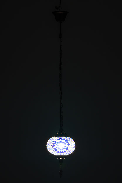 Hanglamp Mozaïek Glas/Metaal Blauw Klein