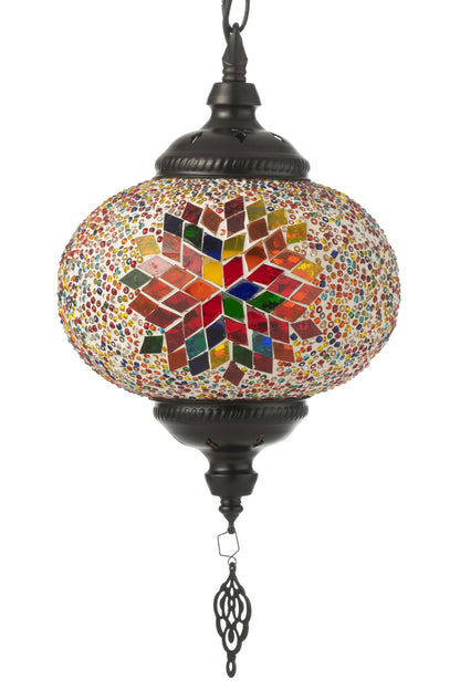 Hanglamp Mozaïek Glas/Metaal Oranje Klein