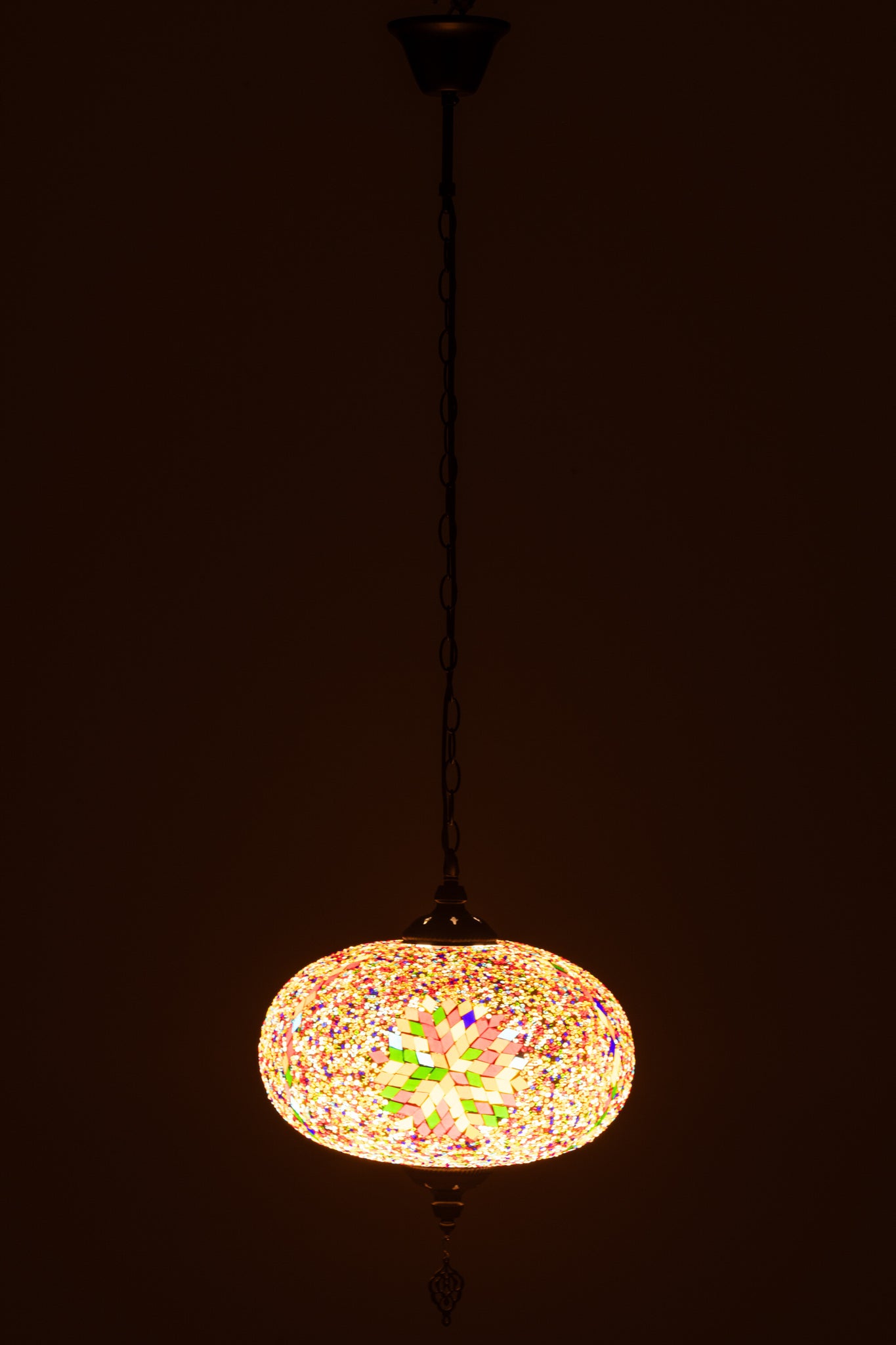 Hanglamp Mozaïekglas/Metaal Oranje Groot
