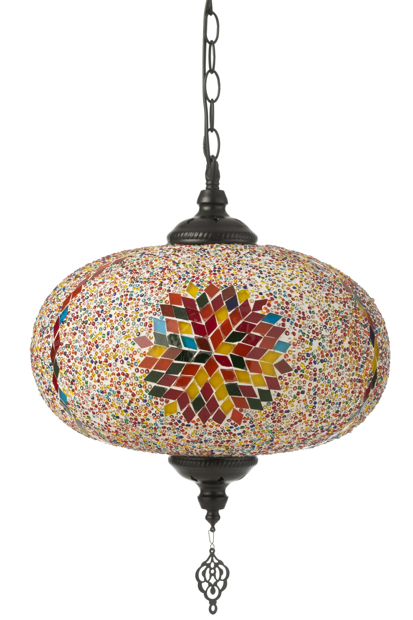 Hanglamp Mozaïekglas/Metaal Oranje Groot