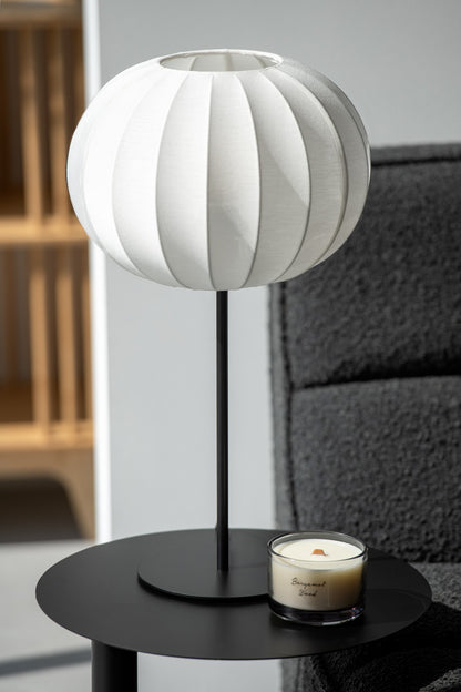 Table Lamp Lantern Metal/Textile White Large