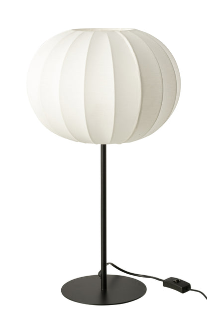 Table Lamp Lantern Metal/Textile White Large