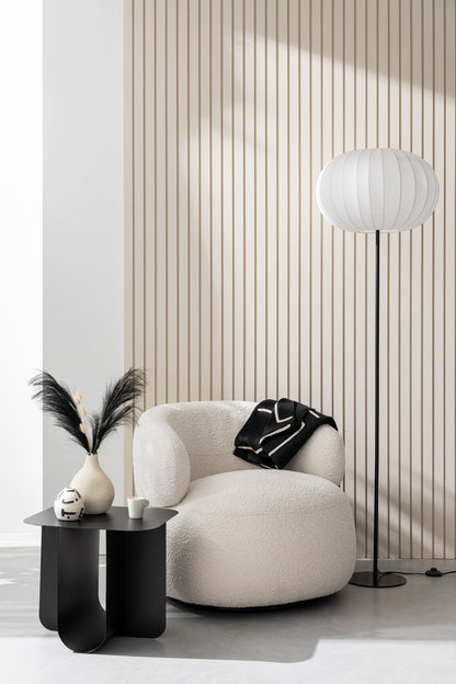 Vloerlamp lantaarn metaal/textiel wit groot