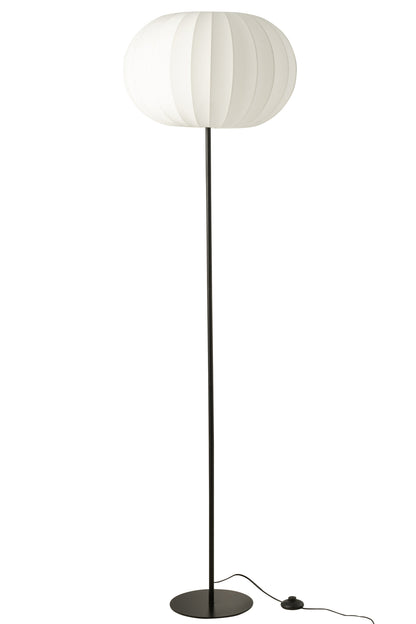 Vloerlamp lantaarn metaal/textiel wit groot
