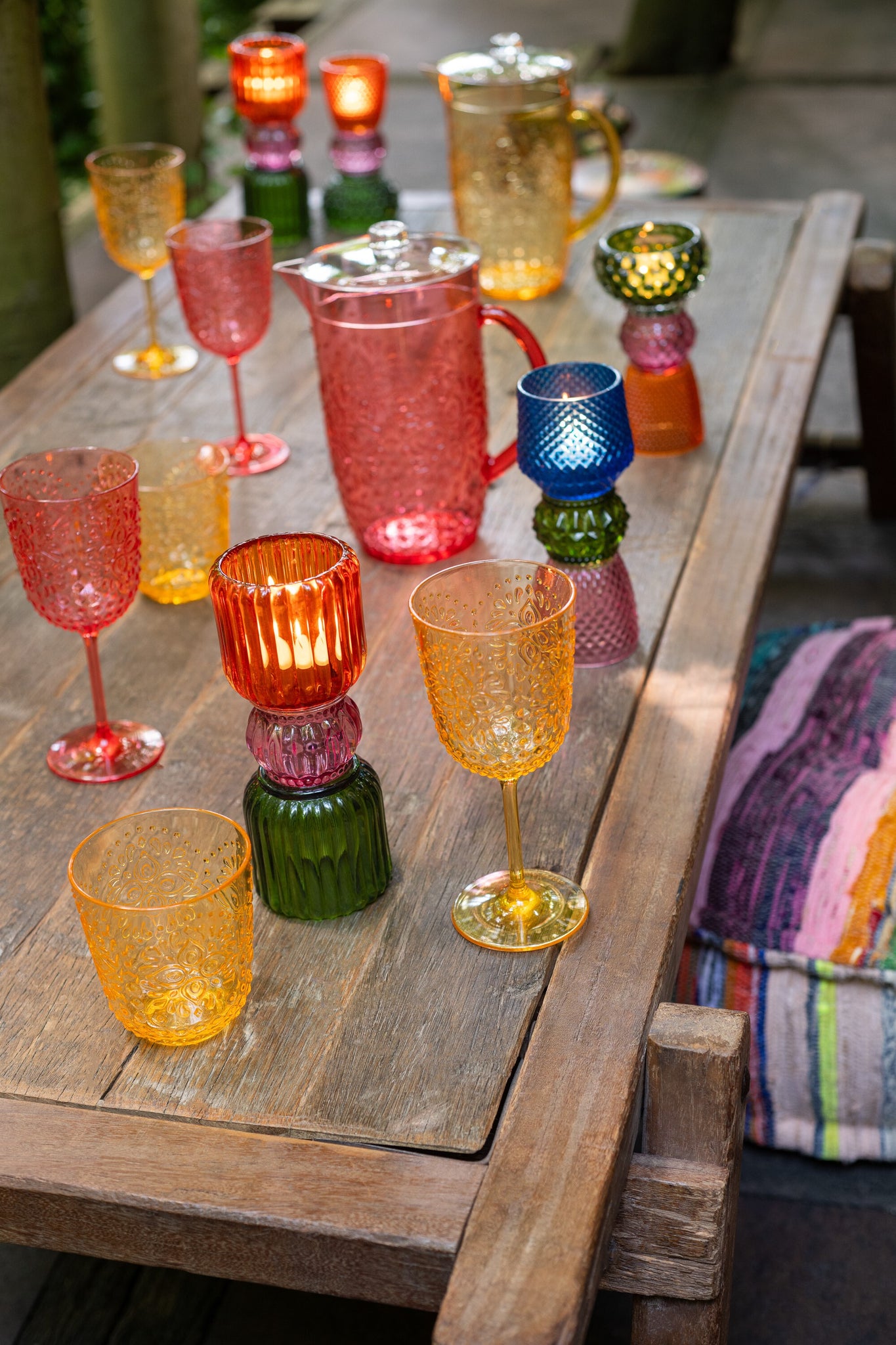 J-Line Doos met 6 plastic wijnglazen geel