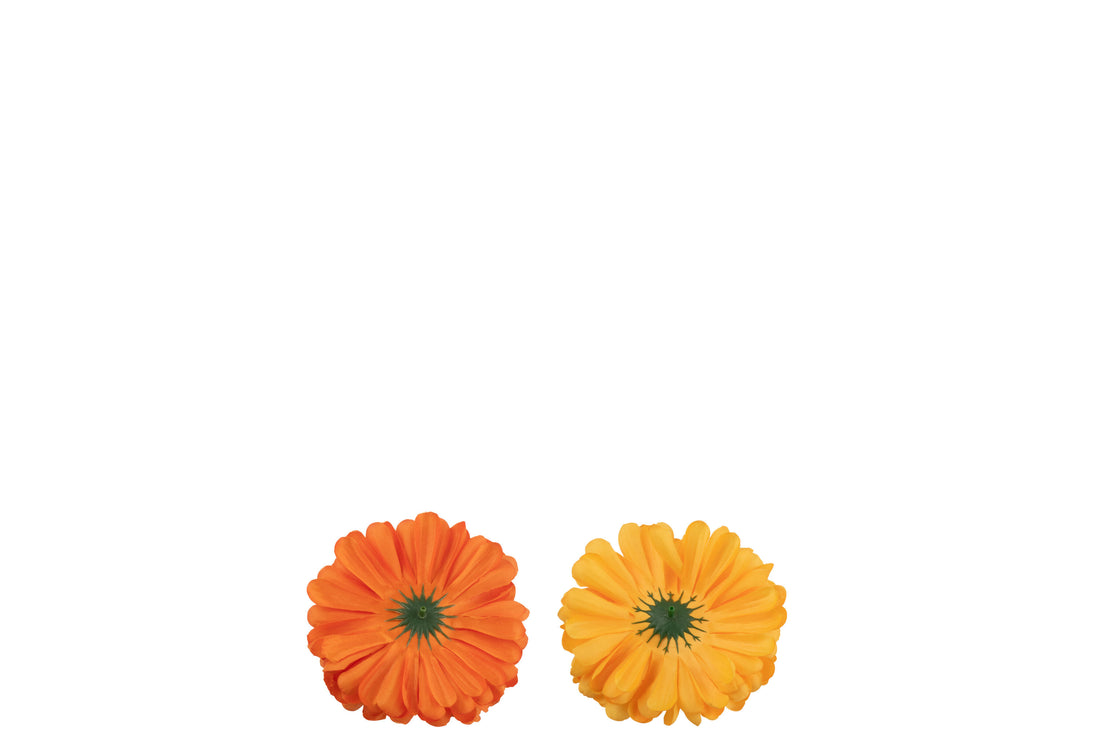 Bloem Half Bal Dia13cm Kunstmatig Geel/Oranje Assortiment Van 2