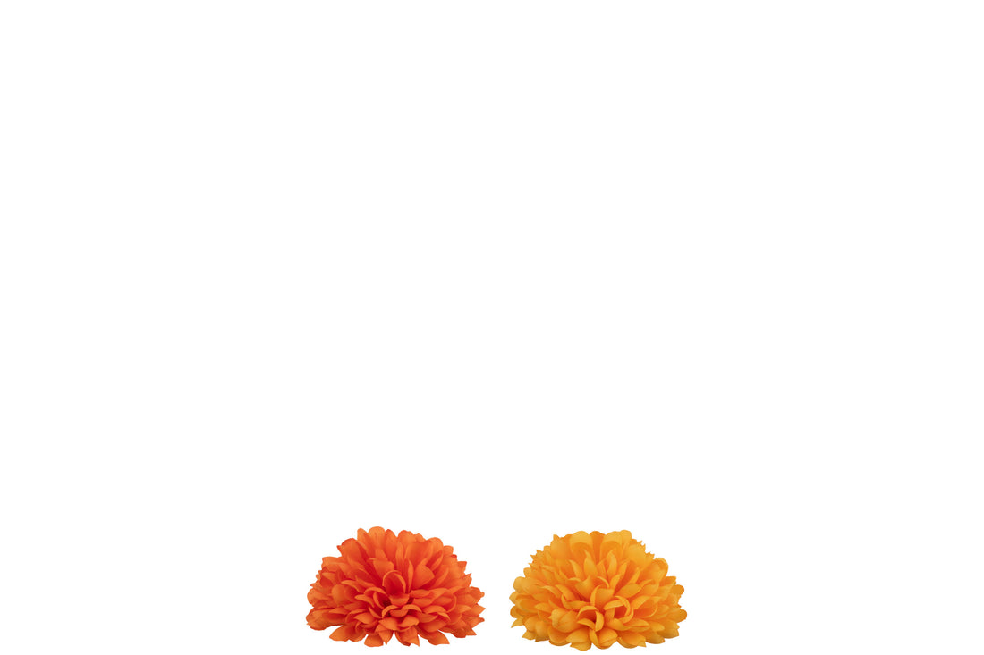 Bloem Half Bal Dia13cm Kunstmatig Geel/Oranje Assortiment Van 2