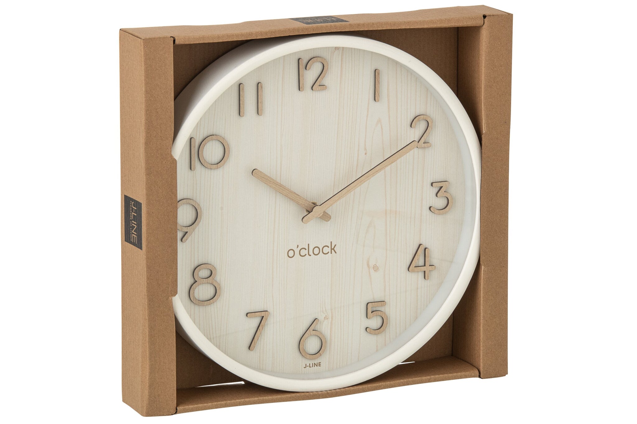 Wall Clock Plywood/Mdf White Large