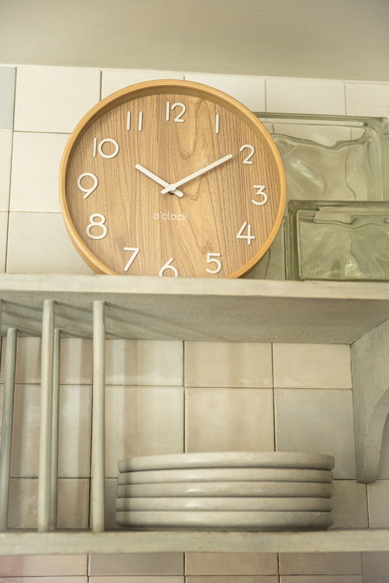 Wall Clock Plywood/Mdf Natural Small