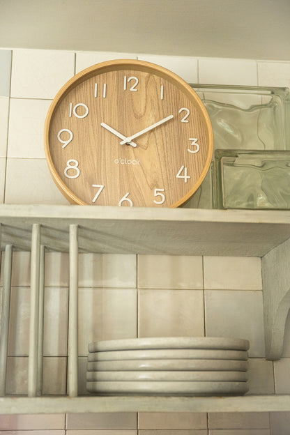 Wall Clock Plywood/Mdf Natural Small