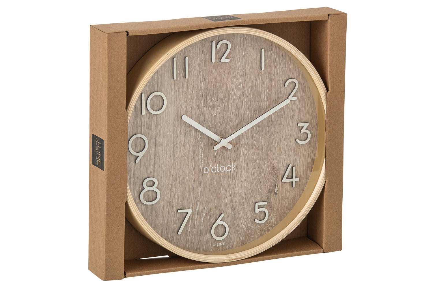 Wall Clock Plywood/Mdf Natural Large