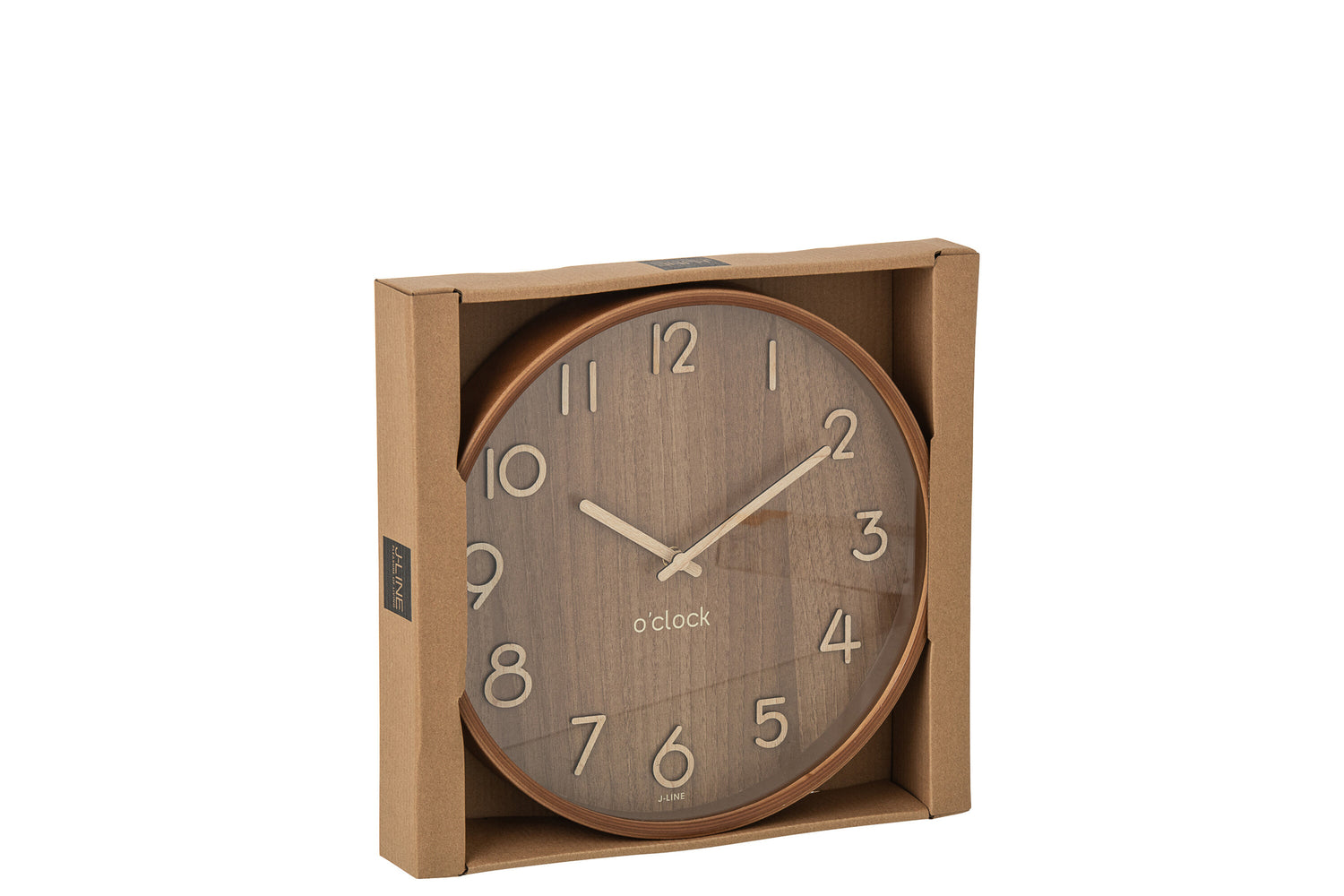 Wandklok Berkenmultiplex/MDF Donker Natuurlijk Klein