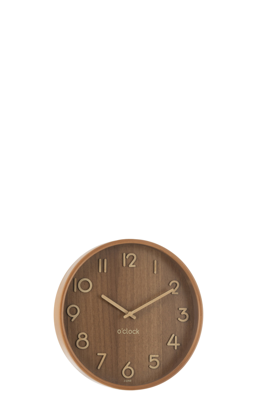 Wandklok Berkenmultiplex/MDF Donker Natuurlijk Klein