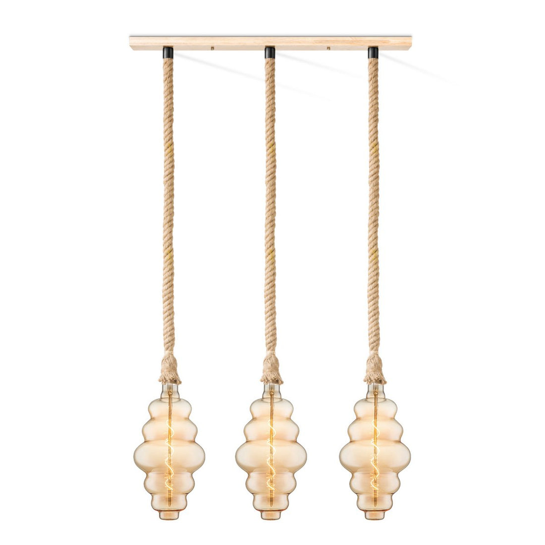 hanglamp Leonardo Cloud - 3L G160 dimbaar E27 amber