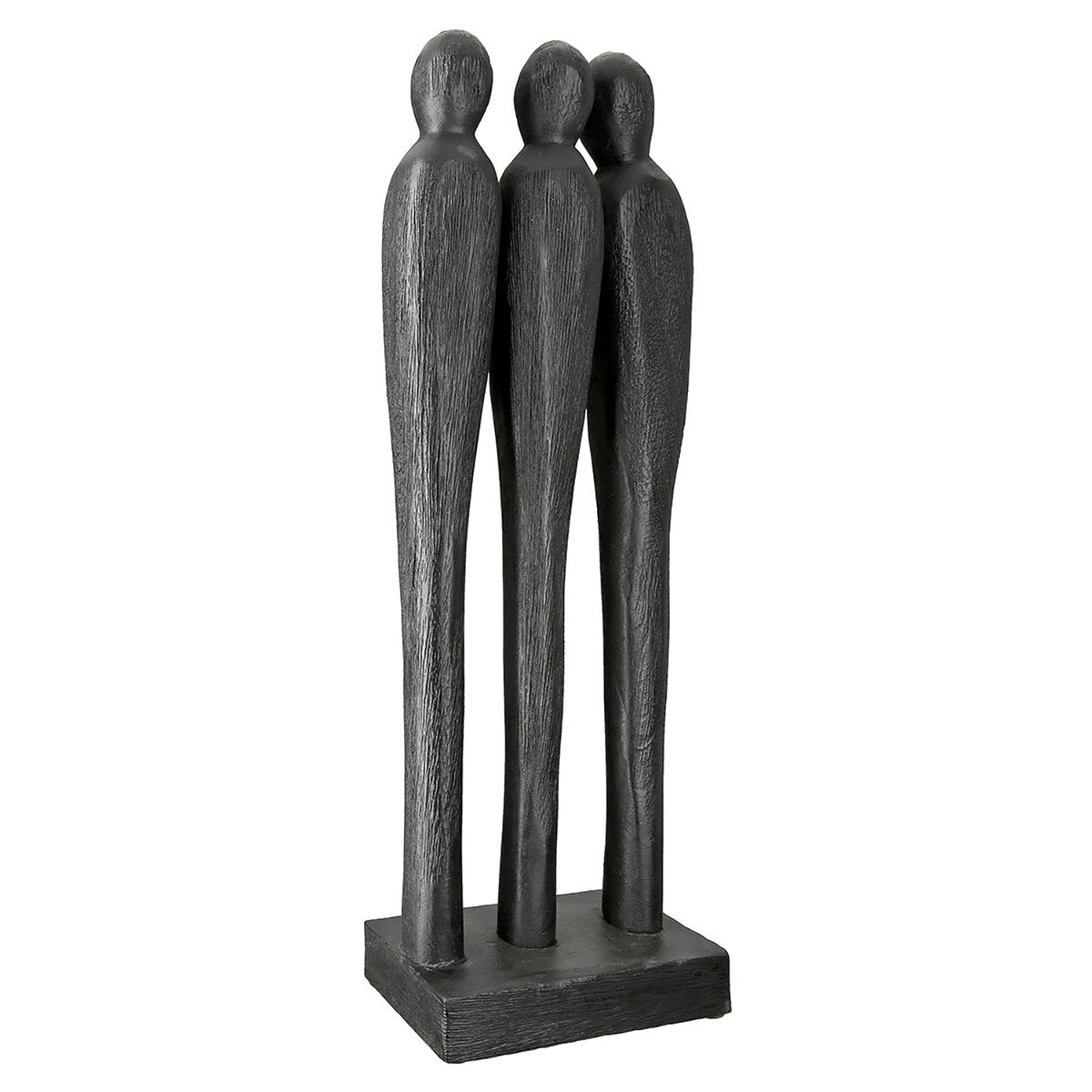 Sculptuur 3 personen, zwart H.46 cm