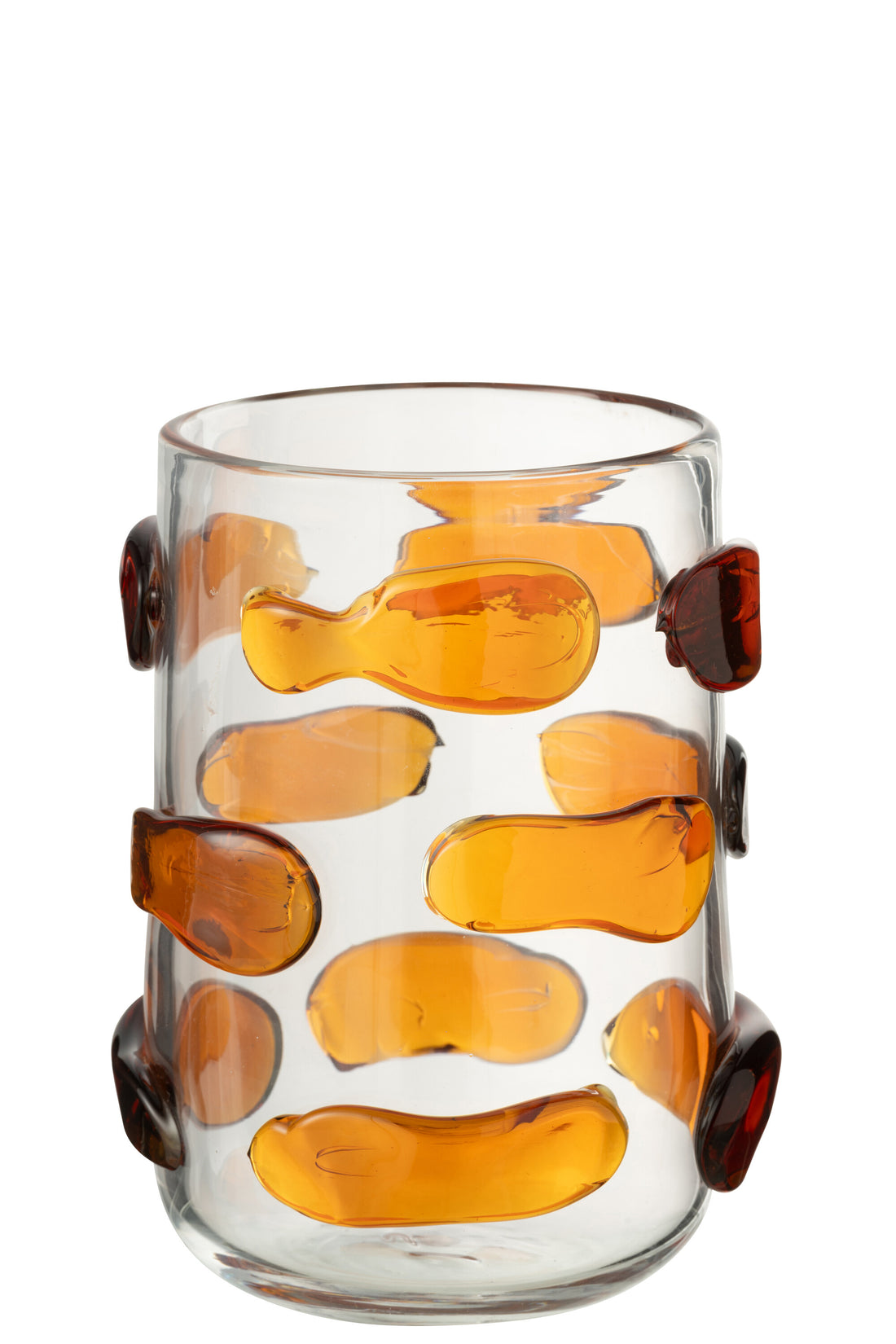 Vaas Kiezelstenen Glas Amber/Transparant Klein