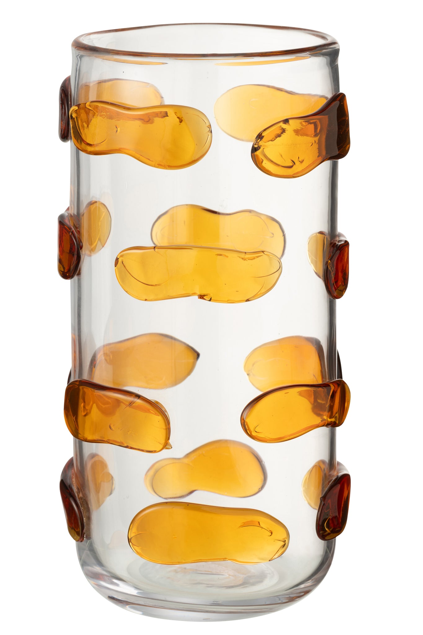 Vaas Kiezelglas Amber/Transparant Groot