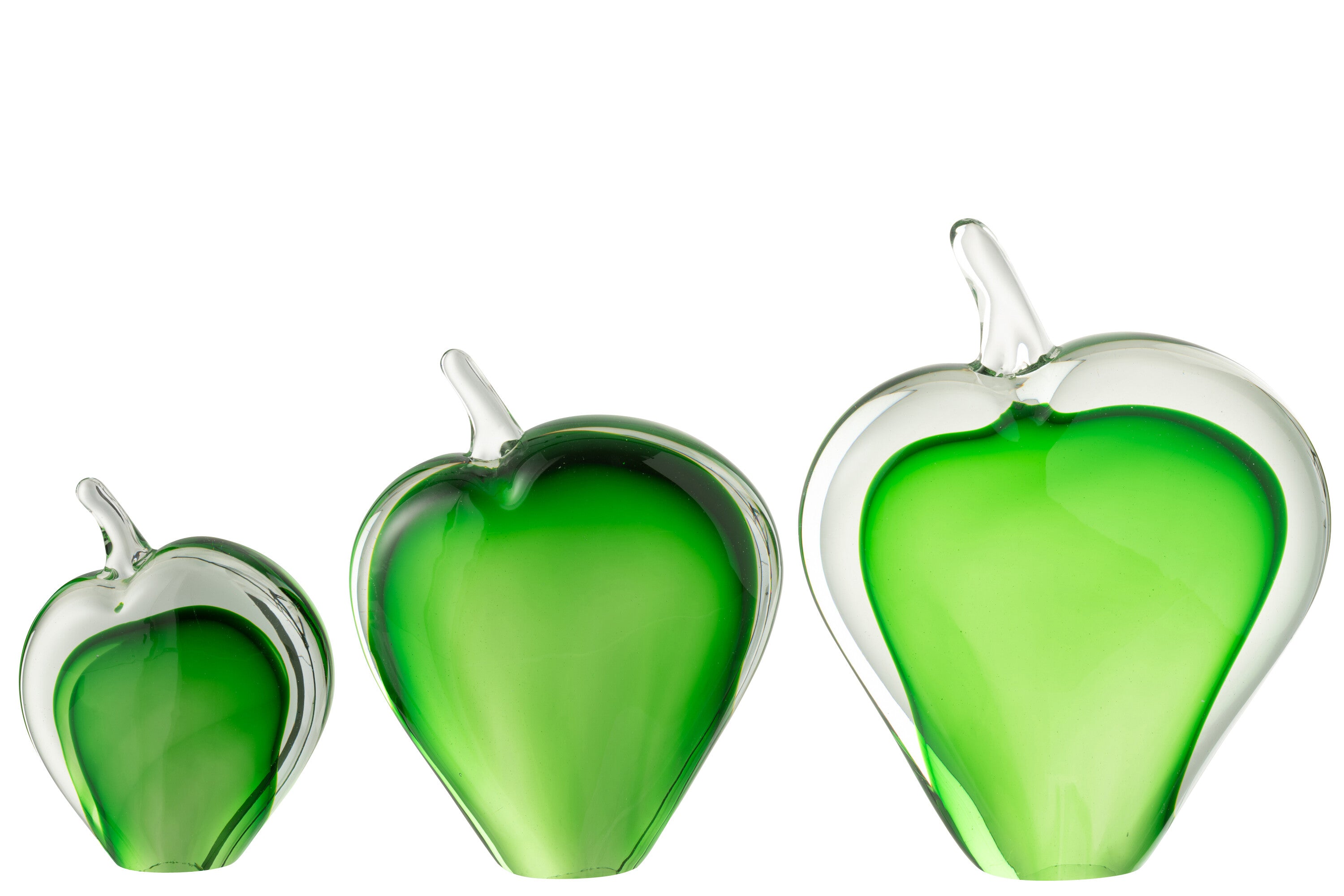 Set van 3 papiergewicht Malum glas groen/transparant