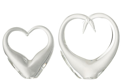 Papiergewicht Hart Glas Transparant Groot