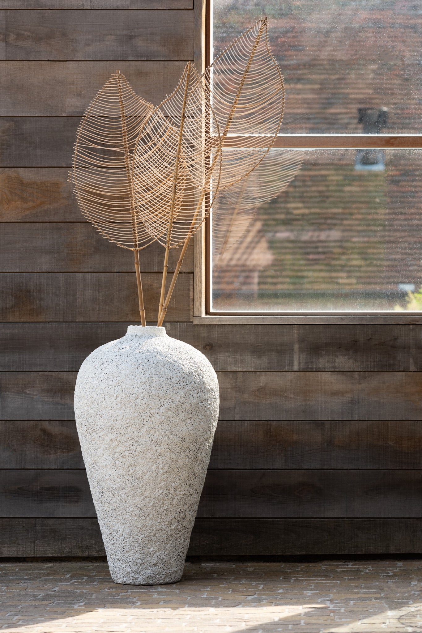 Vaas Pot Antique Cement White