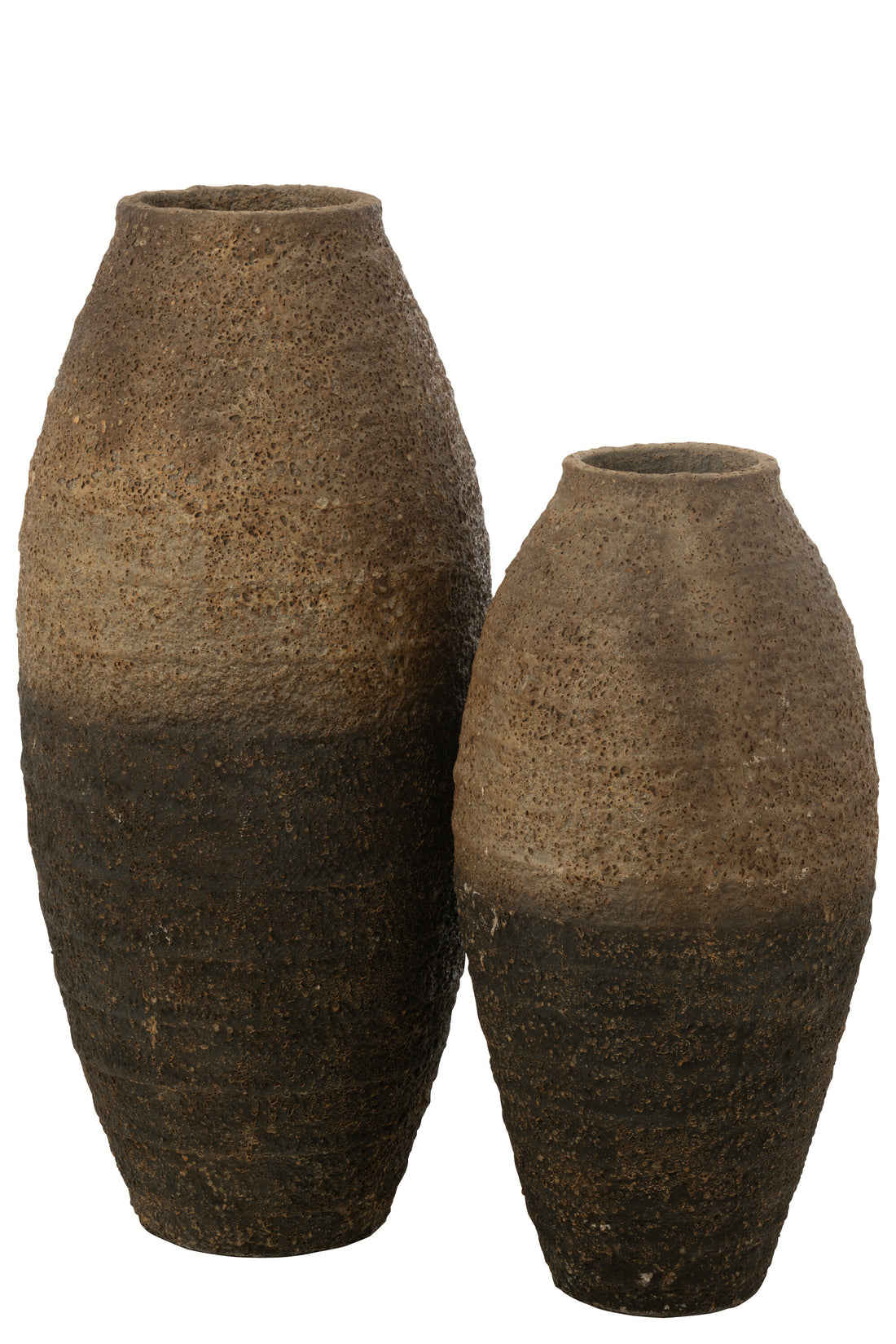 Vaas Antiek Cement Bruin/Zwart Groot