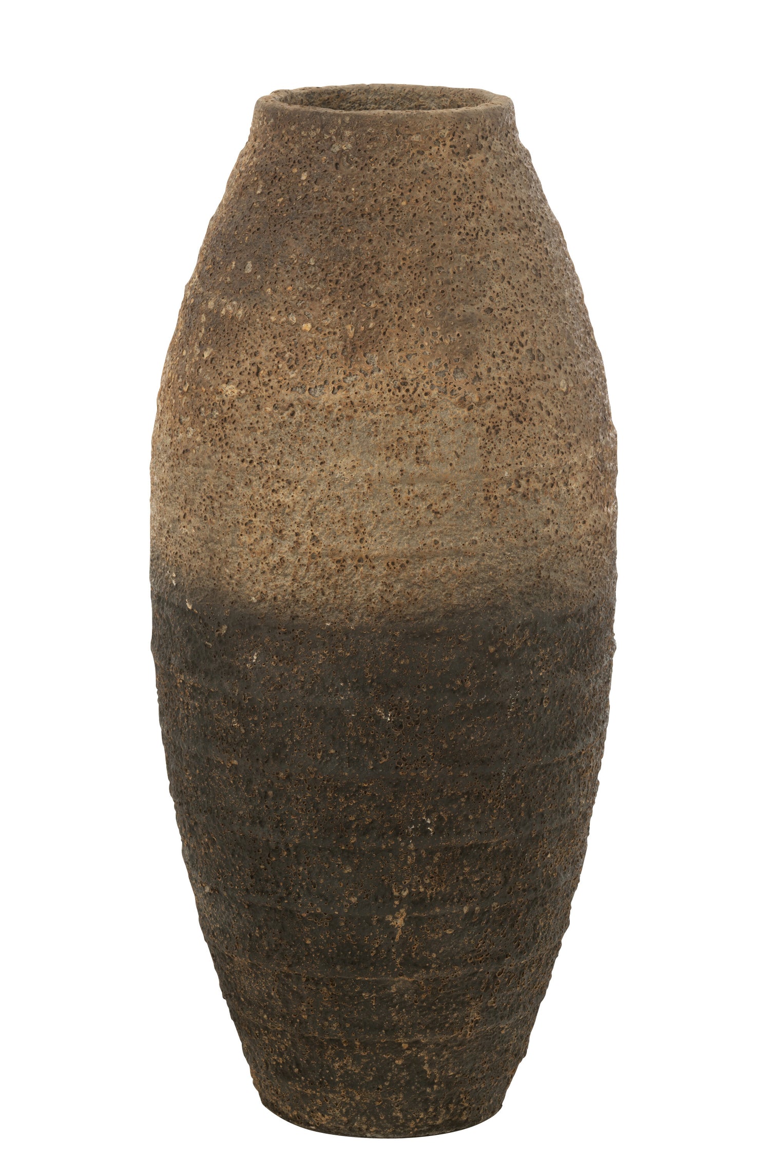 Vaas Antiek Cement Bruin/Zwart Groot