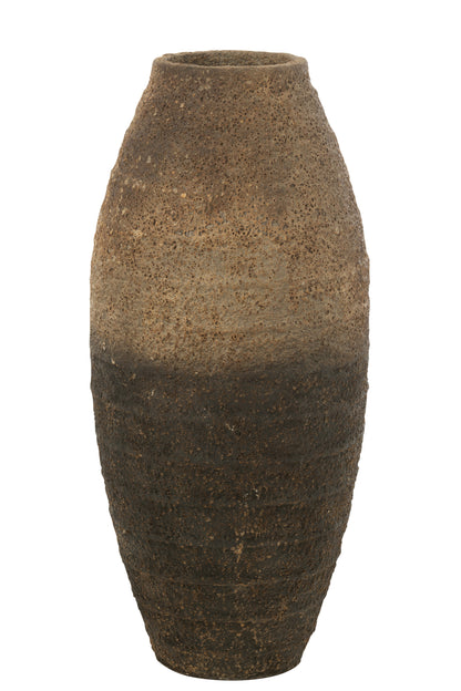 Vaas Antiek Cement Bruin/Zwart Groot