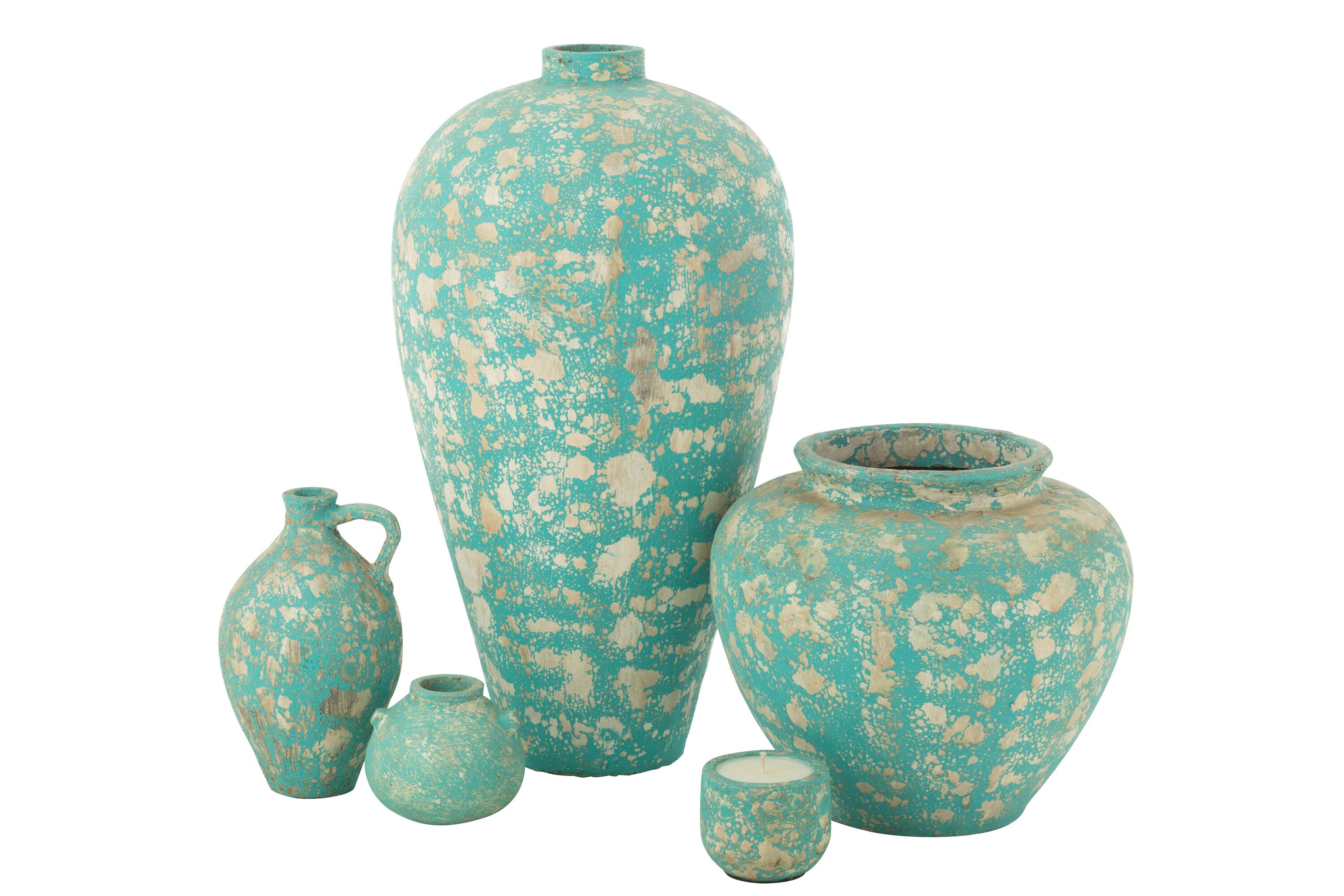 Vaas Pot Antiek Cement Azur