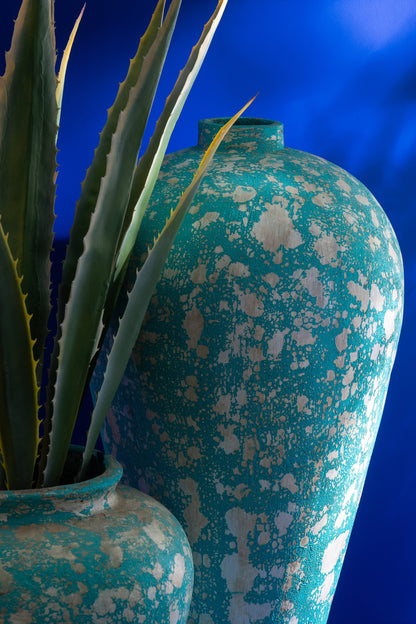 Vaas Pot Antiek Cement Azur