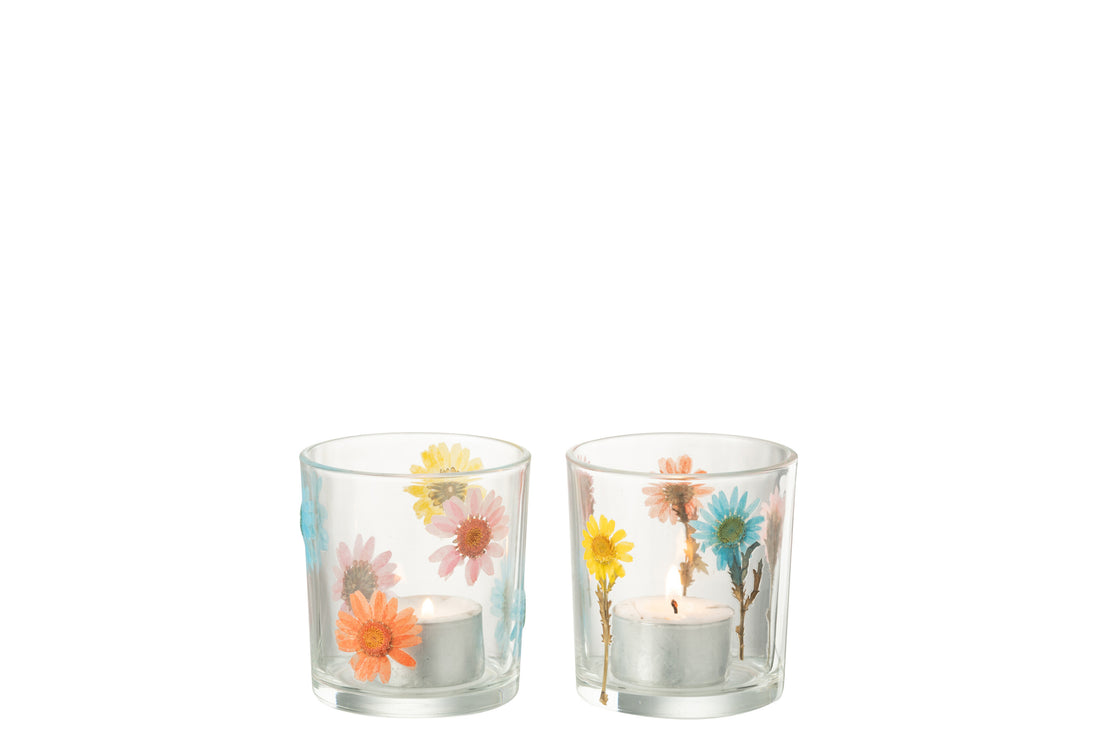 Theelichthouder Posy Kleine Glazen Mix Assortiment Van 2