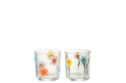 Theelichthouder Posy Kleine Glazen Mix Assortiment Van 2