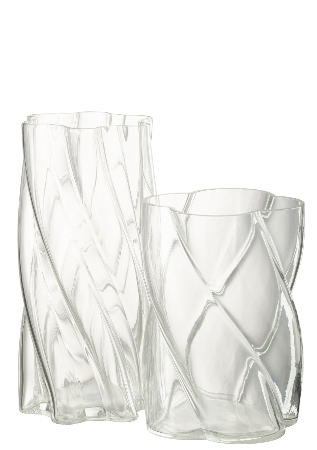Vaas Swirly Glas Transparant Groot