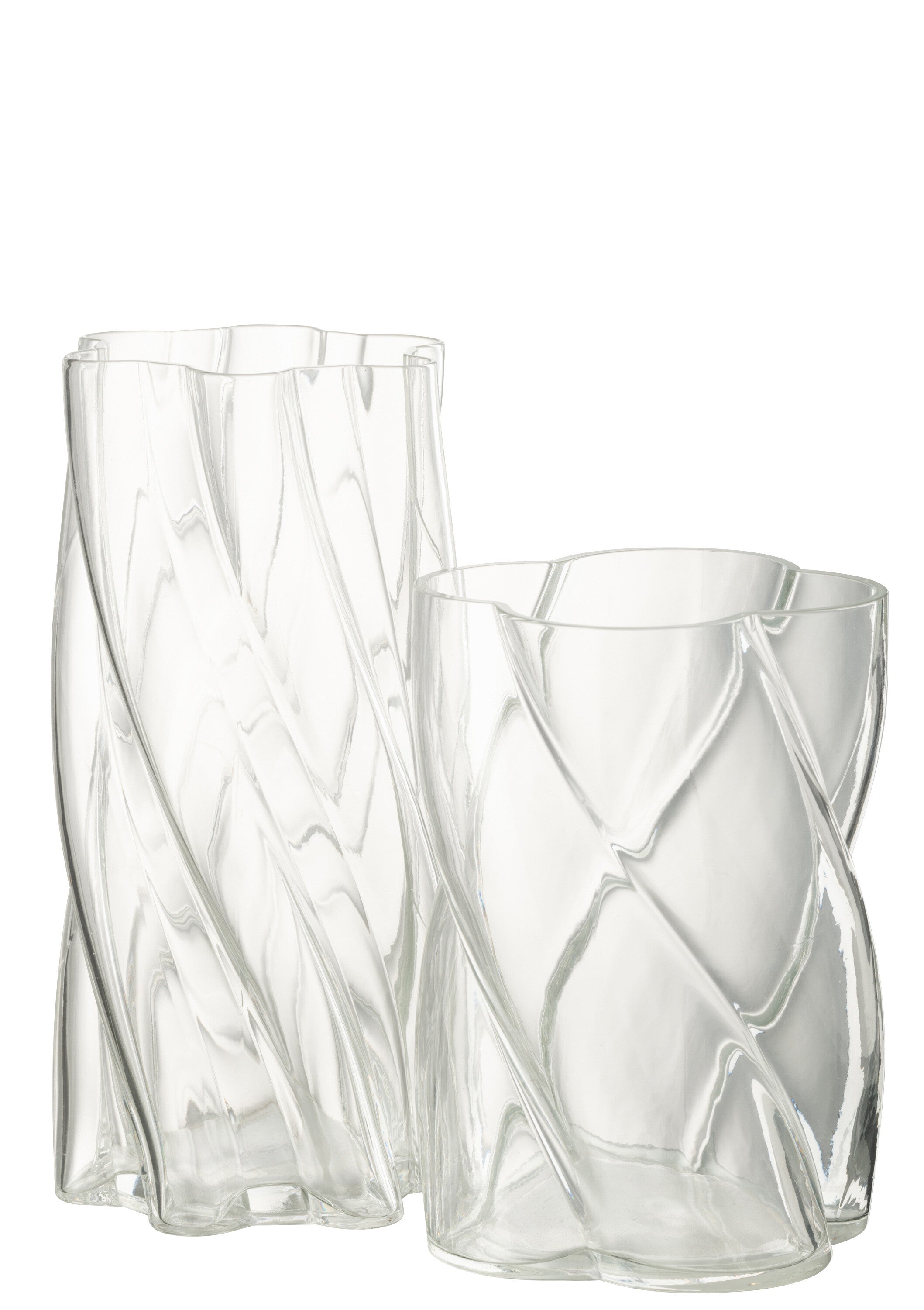 Vaas Swirly Glas Transparant Groot