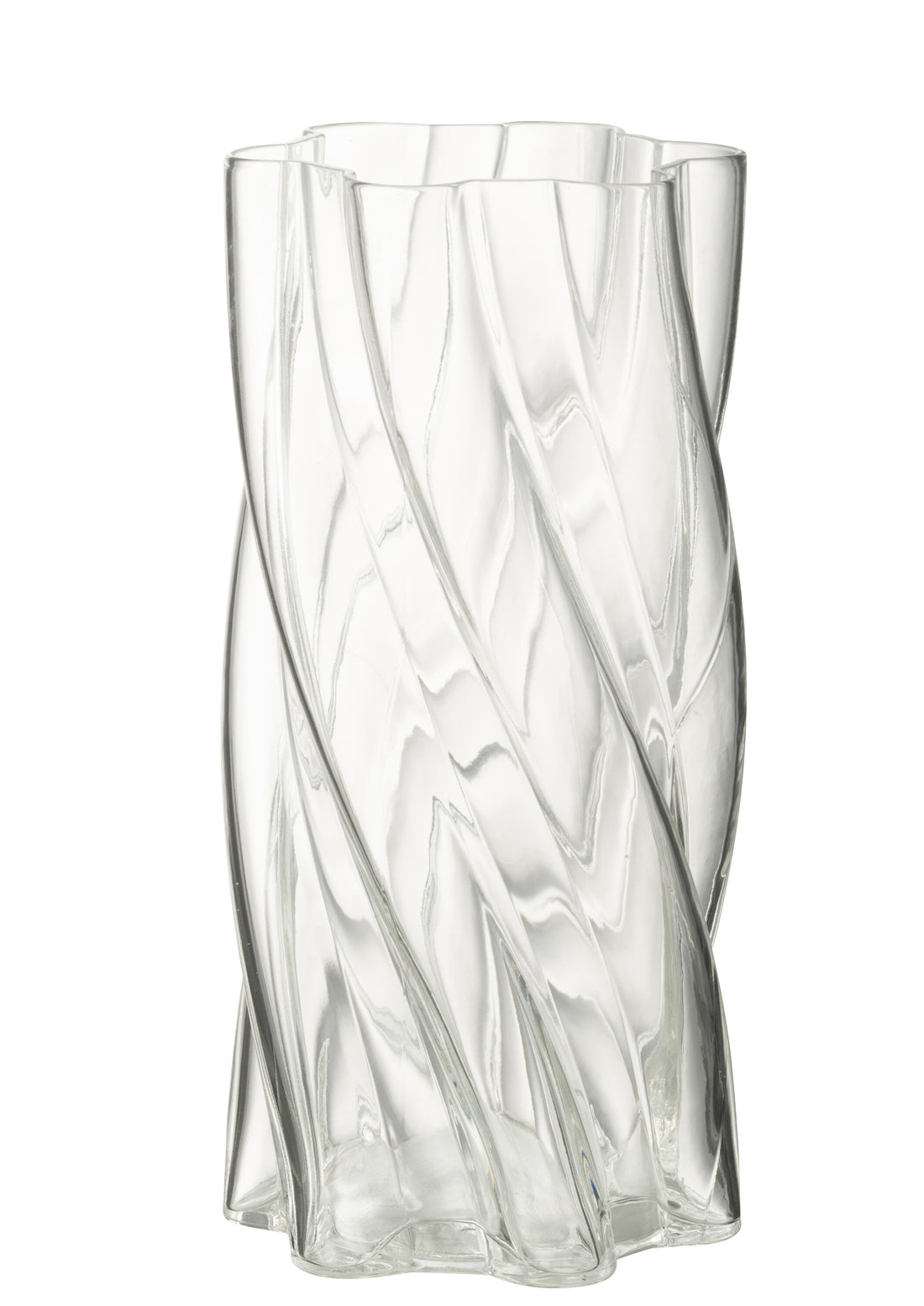 Vaas Swirly Glas Transparant Groot