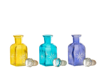 Decoratieve flessen Tarifa glas mix klein assortiment van 3