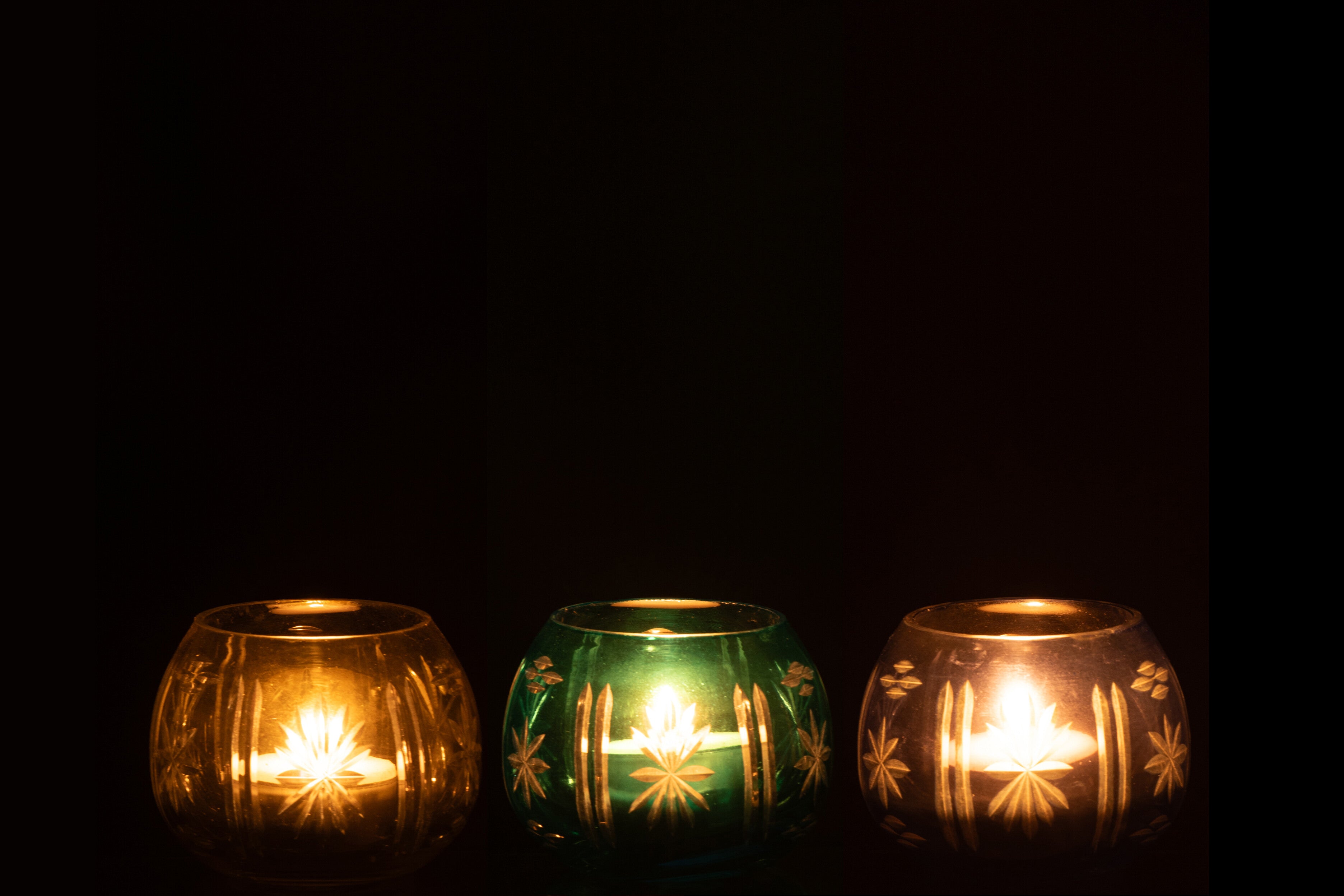 Theelichthouder Tarifa Ronde Glazen Mix Assortiment Van 3