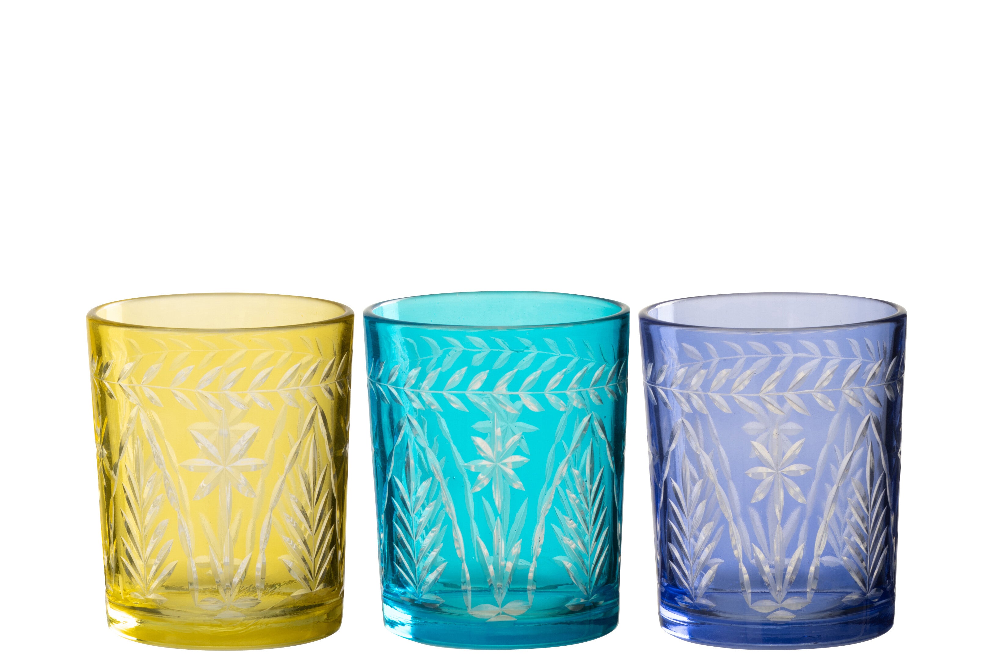 Theelichthouder Tarifa glas mix assortiment van 3