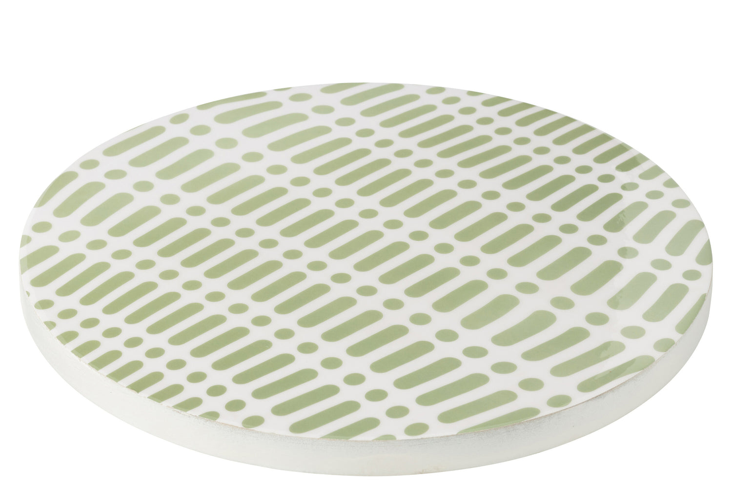 Dienblad van mangohout groen/wit