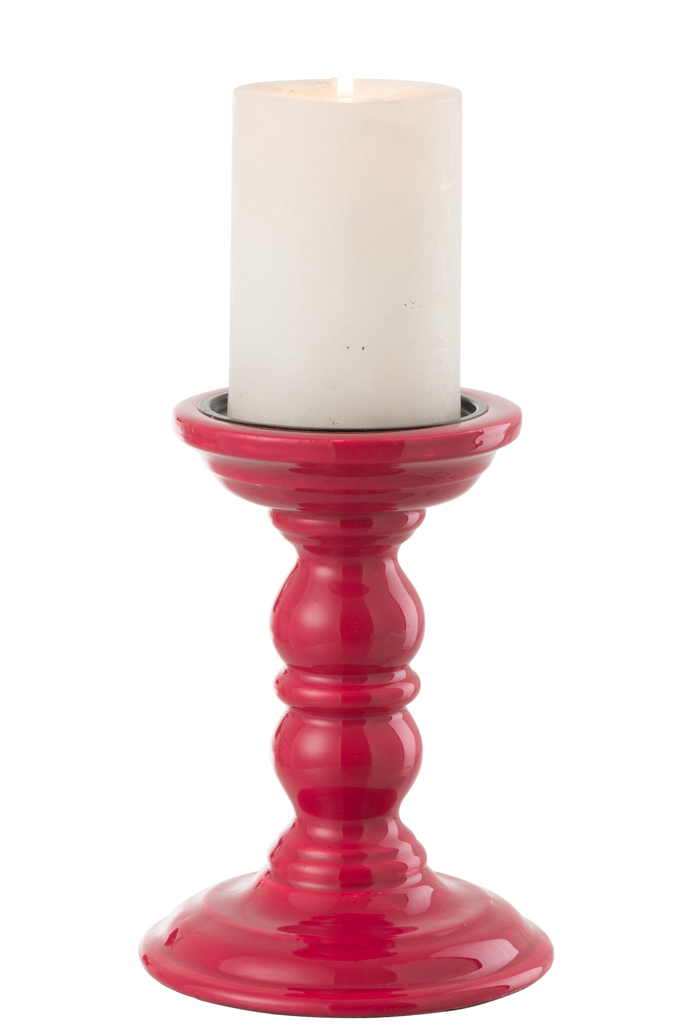 Kaarsenhouder Dumbbel Mangohout Fuchsia