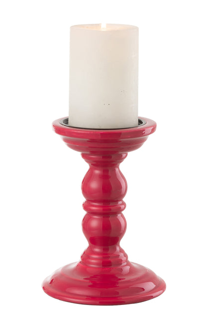 Kaarsenhouder Dumbbel Mangohout Fuchsia