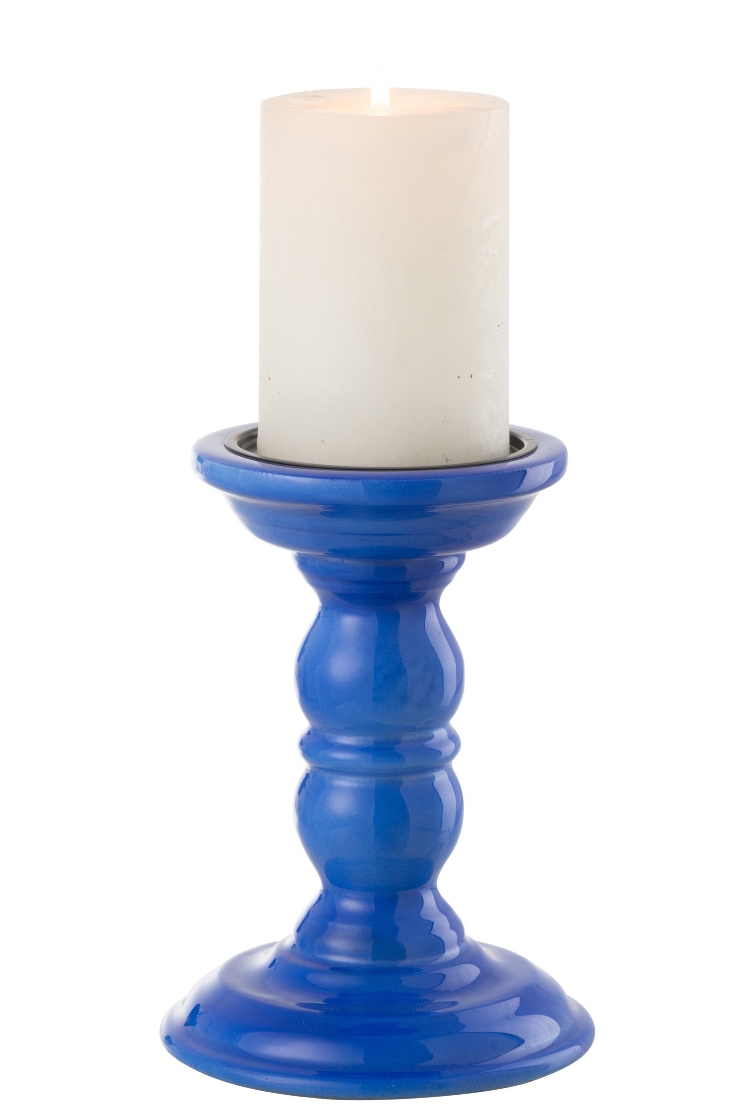 Kaarsenhouder Dumbbel Mangohout Blauw