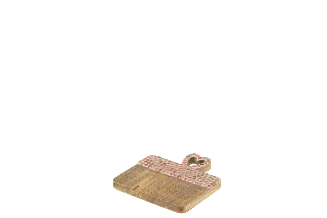 Serveerplank Hart Mozaïek Mangohout Roze