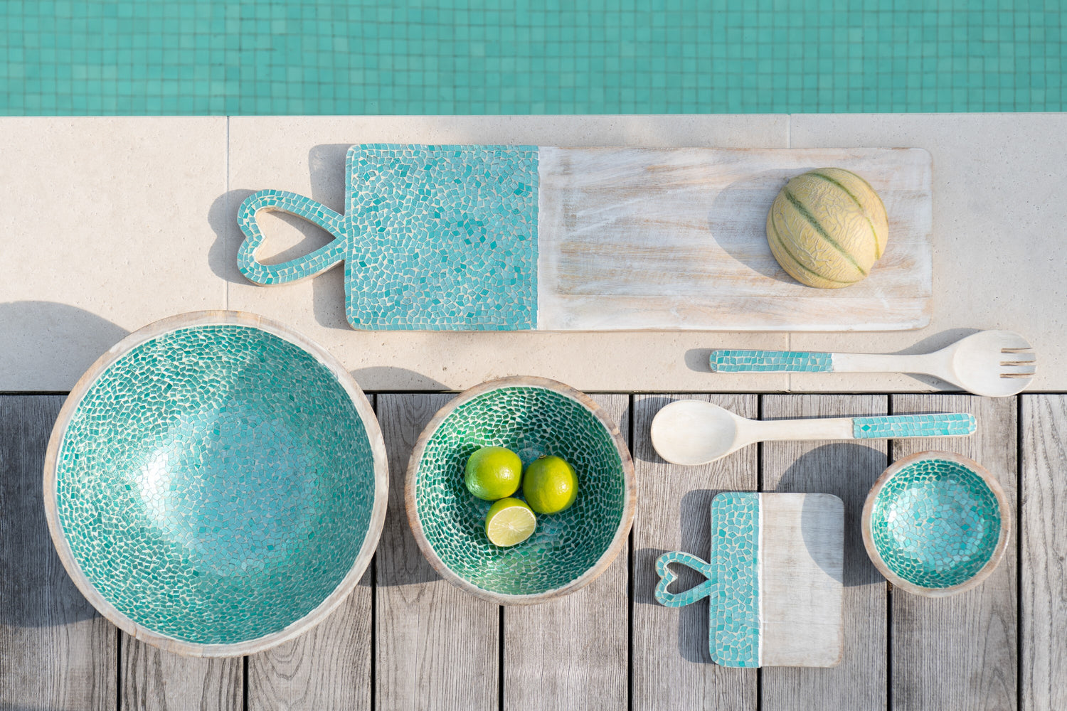 Kom Mosaic Mangohout Groen Klein