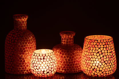 Hart Mozaïek Glas Roze Groot