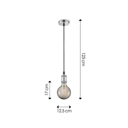 hanglamp chroom vintage Spiraal G125 dimbaar E27 rook