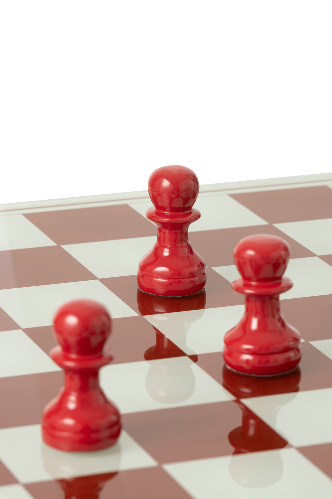 Schaakspelbord Polyresin Wit/Kerst Rood