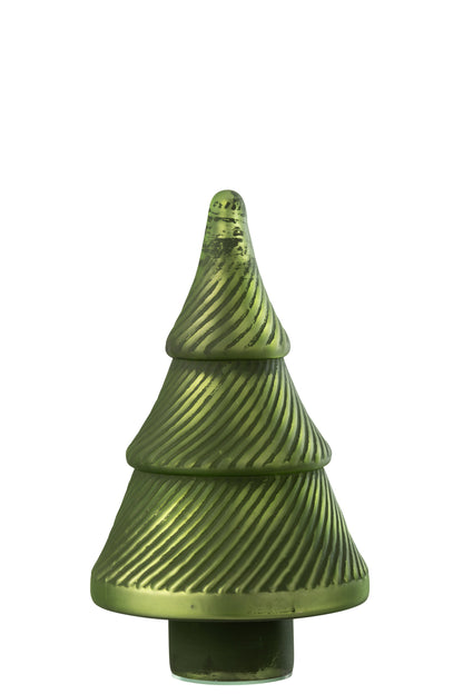 Kerstboom Geoxideerd Geribbeld Glas Groen Klein