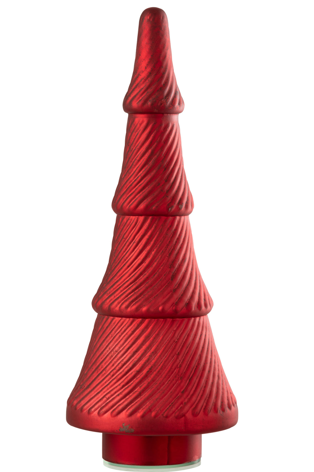 Kerstboom Geoxideerd Geribbeld Glas Rood Groot