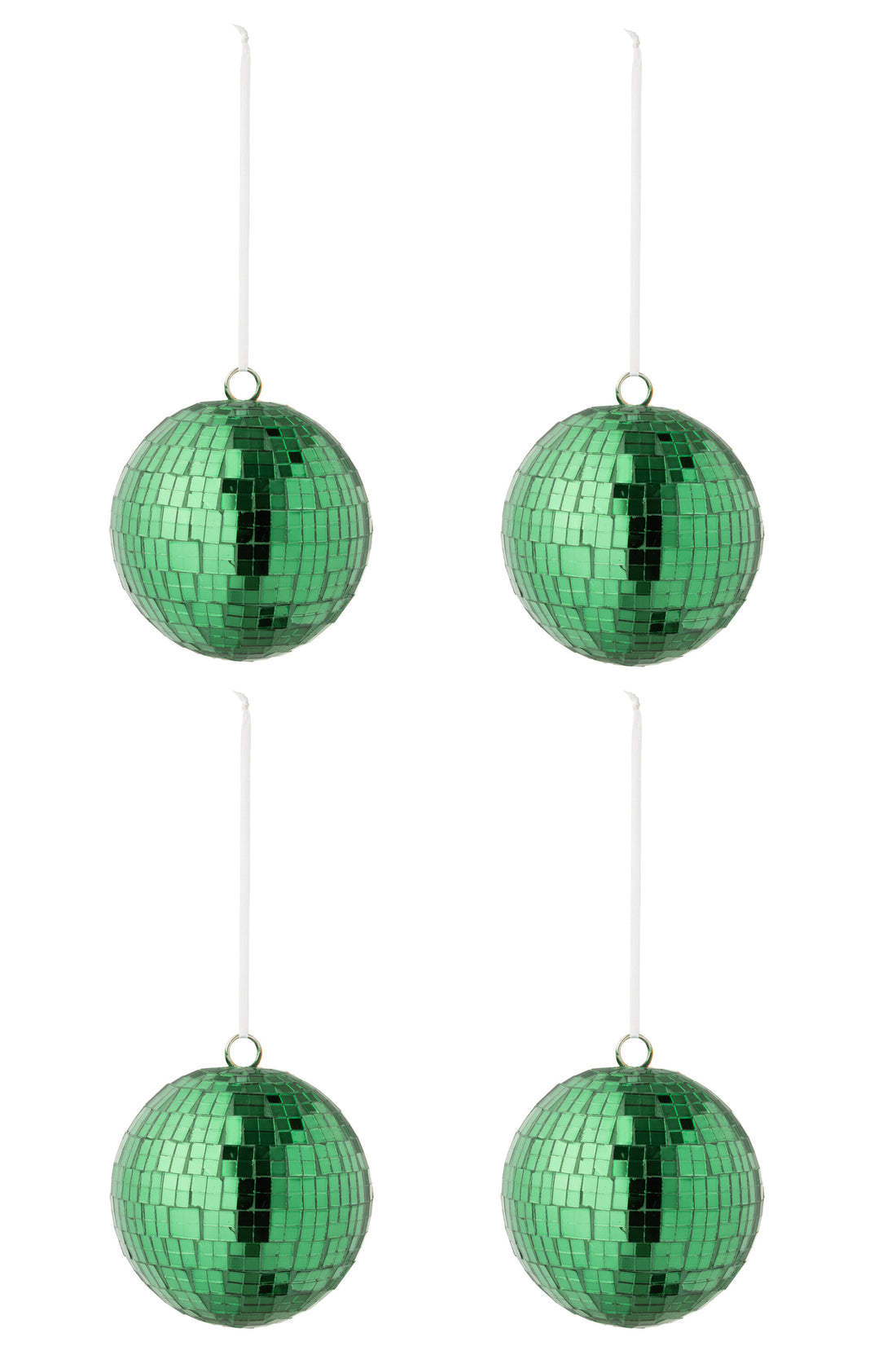 Doos van 4 Kerstbal Spiegelglas Groen Groot