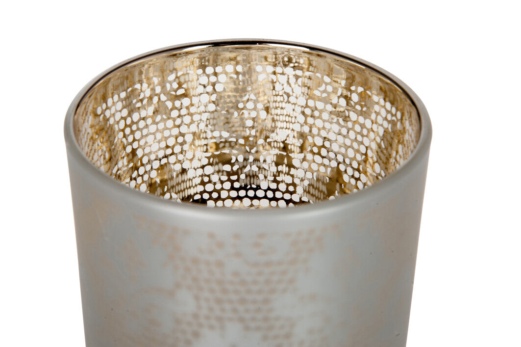 Geurkaars Boom Geribbeld Glas Kerst Rood Groot